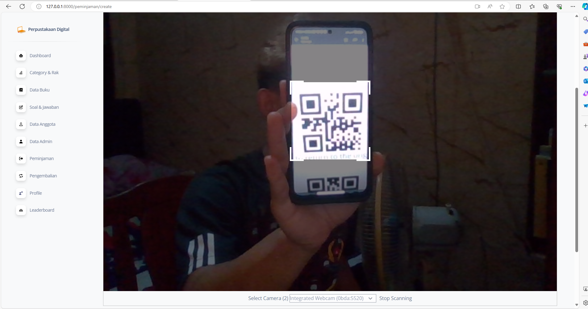 QR Code Library System